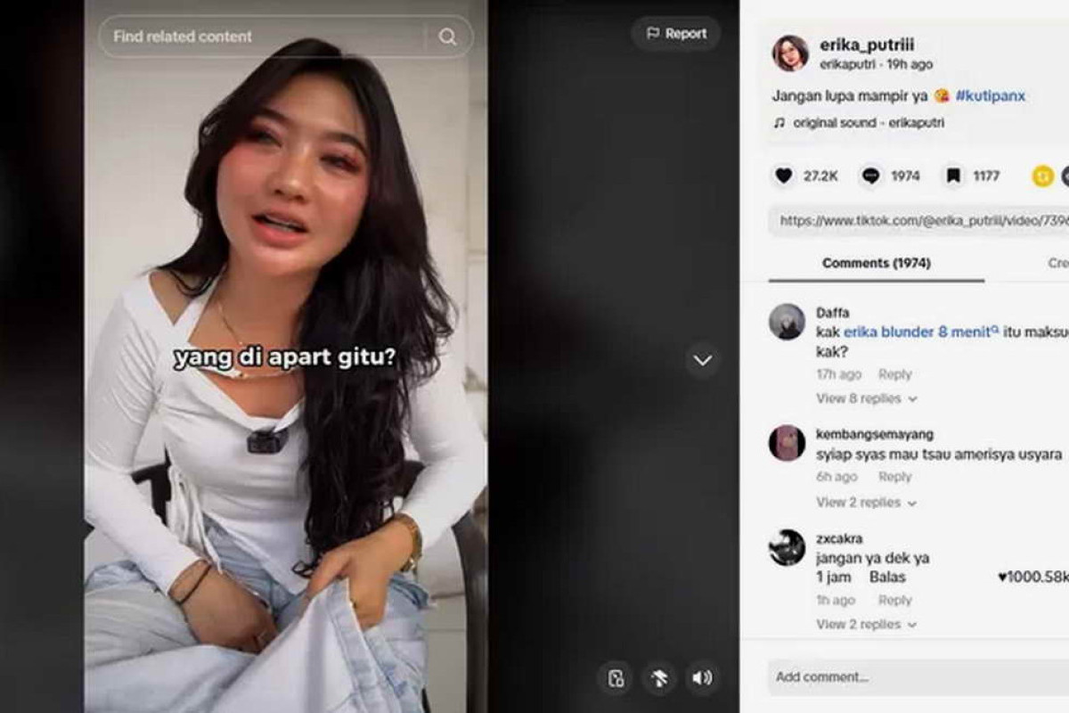 Erika Blunder 8 Menit Artinya Apa? Viral Komentar Netizen Usai Erika Upload Video Baru di Tiktok